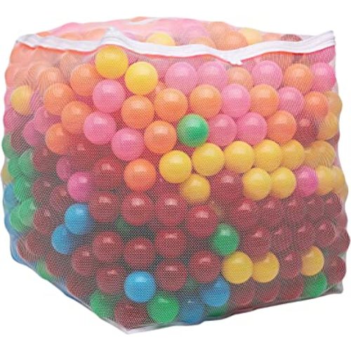 Amazon Basics BPA Free Crush-Proof Plastic Ball, Pit Balls with Storage Bag, for Toddlers Kids 12+ Months Play, Pack of 1000 Balls, 6 Bright Colors