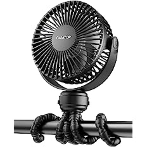 Gaiatop Mini Portable Stroller Fan, Battery Operated Small Clip on Fan, Detachable 3 Speed Rechargeable 360° Rotate Flexible Tripod Cooling Fan for Car Seat Crib Treadmill Travel Black : Amazon.com.au: Baby