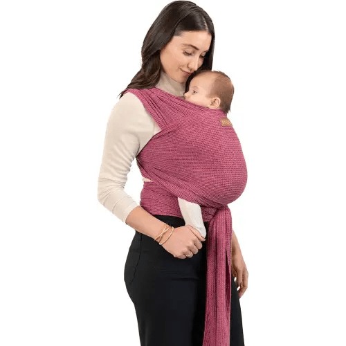 Moby Baby Wrap Carrier Waffle Knit for Newborns to Toddlers (8-33lbs), Infant Sling Carrier, Lightweight & Hands Free Design for Mom and Dad, Adjustable for All Body Types (Desert Rose)