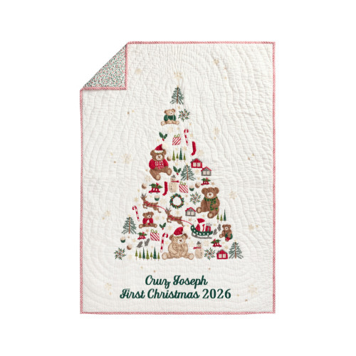 Teddy Bear Holiday Baby Quilt