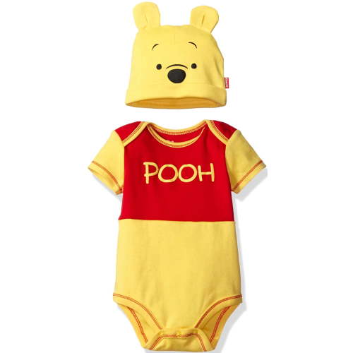 Disney Baby Boys Winnie the Pooh Bodysuit, Hat, Newborn Infant Clothes