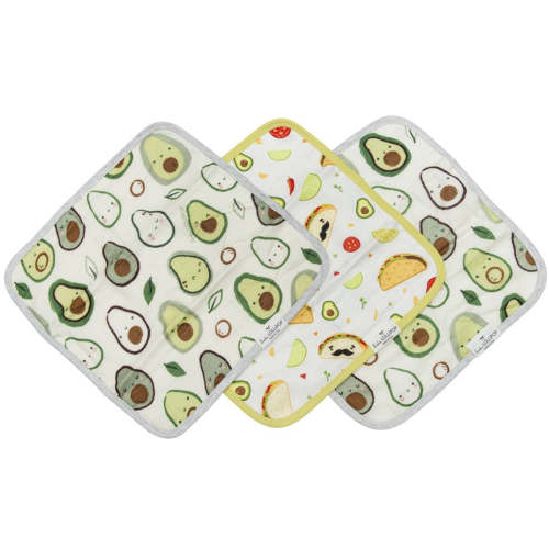 Loulou Lollipop Muslin Washcloth 3-pieces Set - Avocado