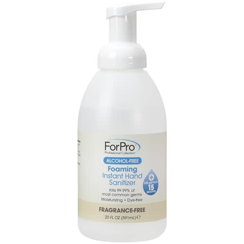 ForPro Alcohol-Free Foaming Instant Hand Sanitizer, 20 Fl Oz – Moisturizing, Dye and Fragrance Free Sanitizer