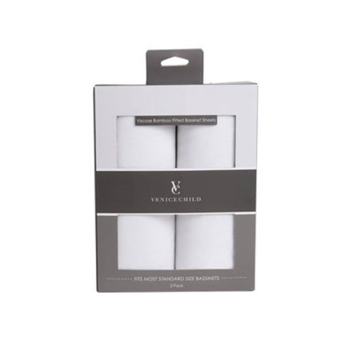 Venice Child Bamboo Bassinet Sheets - 2 pack in Off White - Bambi Baby Store