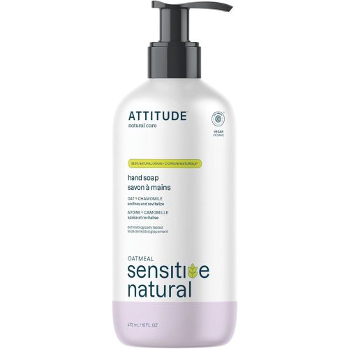 ATTITUDE Hand Soap for Sensitive Skin with Oat and Chamomile, EWG Verified, Dermatologically Tested, Vegan, 16 Fl Oz