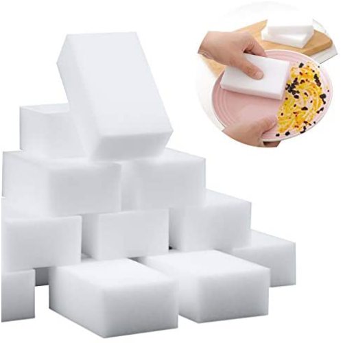 100 Pack Magic Sponge Eraser Extra Long Lasting and No Chemical Melamine Cleaning Sponges in Bulk - Multi Surface Power Scrubber Foam Cleaning Pads - Bathtub, Floor, Baseboard, Bathroom, Wall Cleaner