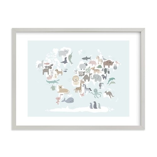 Wild World Map Wall Art | Pottery Barn Kids