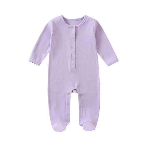 ameIAEA Baby Footies Newborn Boys Girls Long Sleeve Button Romper Footed Pajamas Infant Clothes
