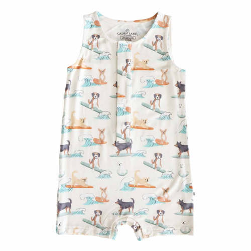 Sleeveless Snap Romper | Paddle Pups