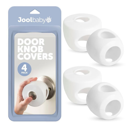 Jool Baby Door Knob Child Safety Covers (4 Pack) Prevent Kids from Opening Doors – Easy to Install