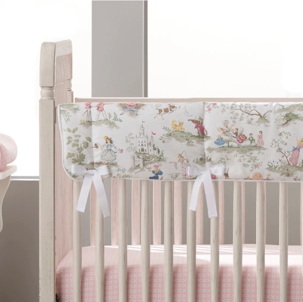 Nursery Rhyme Toile Crib Rail Cover | Rail Teething Covers – Liz and Roo