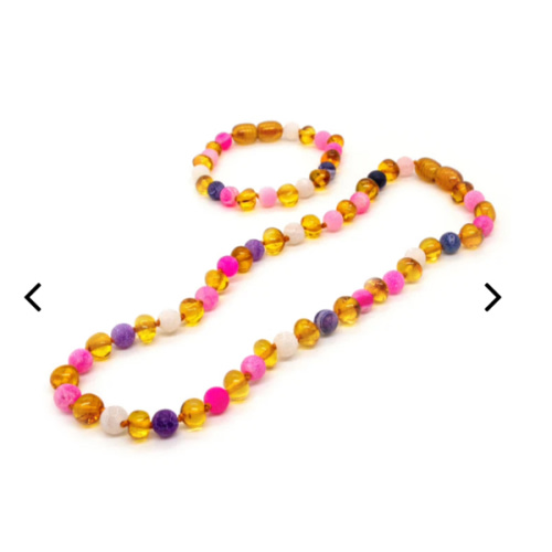 Baltic Amber Teething Necklace Fluorite Focus Clarity Necklace