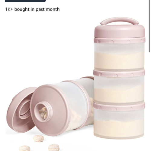 Amazon.com : Termichy Stackable Formula Dispenser Portable Milk Powder Container, 2 Pack, Grey : Baby