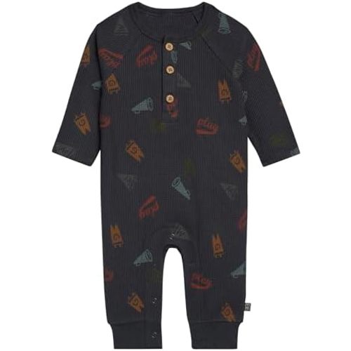 Modern Moments by Gerber Baby Henley Waffle-Knit Romper
