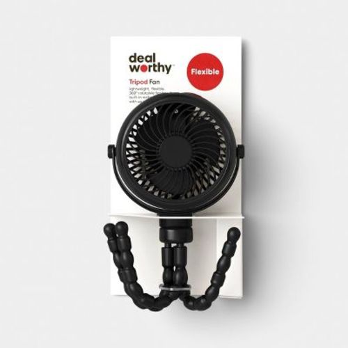 Tripod Flexible Portable Fan Black - Dealworthy™