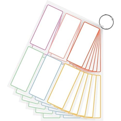 PPB Dry Erase Labels Sticky Notes for Organizing, Reusable Waterproof Removable Stickers for Storage Bins, Freezer, Kitchens, Classroom, Office, All Purpose Use (1.5”x 3.5”, Multicolor, 36 Dots)