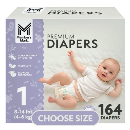 Member's Mark Premium Baby Diapers, Sizes: Newborn - 8 - Sam's Club