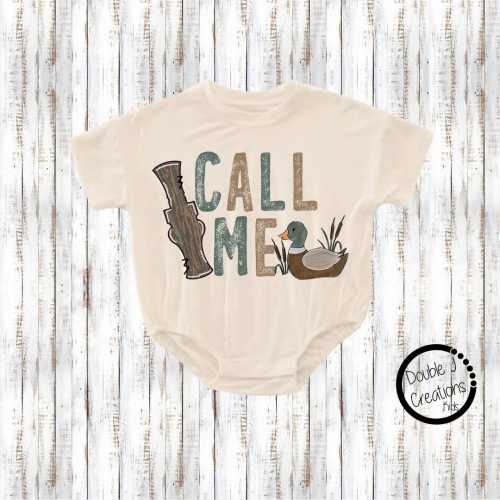 Call Me Duck Hunting Boy Bubble Romper Bodysuit, Duck Call Tee, Baby/Toddler/Kid/Youth Tee/Romper, Baggy t-shirt Romper, CPSC Compliant