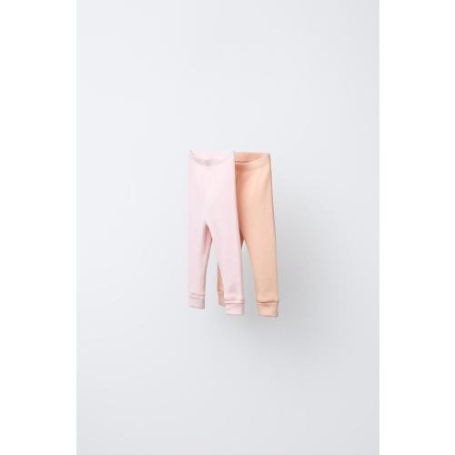 TWO-PACK ADJUSTABLE RIBBED LEGGINGS - Pink | ZARA United States