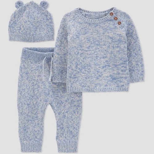 Carter's Just One You® Baby Boys' Bear Marled Top & Bottom Set - Blue 6M