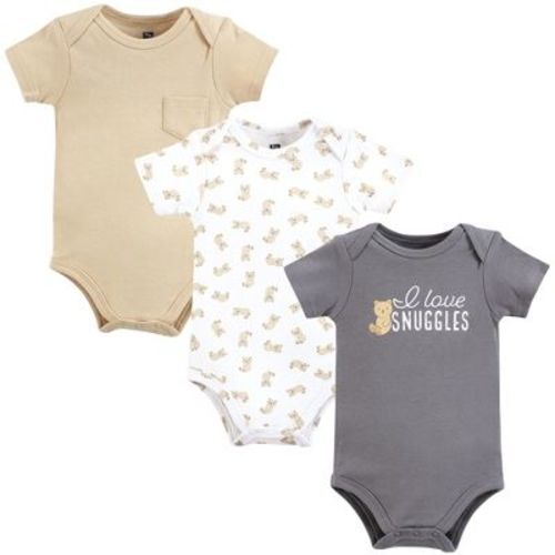 Hudson Baby Infant Boy Cotton Bodysuits, Love Snuggles Bear, 0-3 Months