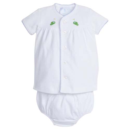 Pinpoint Layette Knit Set - Blue Golf