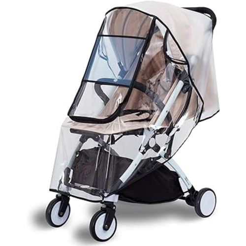 Bemece Stroller Rain Cover, Universal Stroller Accessory, Baby Travel Weather Shield, Windproof and Waterproof, Protect from Dust and Snow