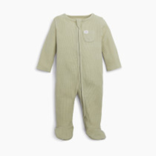 Tiny Kind The Waffle Footie - Lt. Olive, 0-3 M
