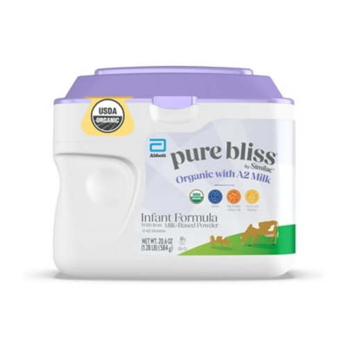Pure Bliss by Similac Organic with A2 Milk Baby Formula Powder, 20.6-oz Tub