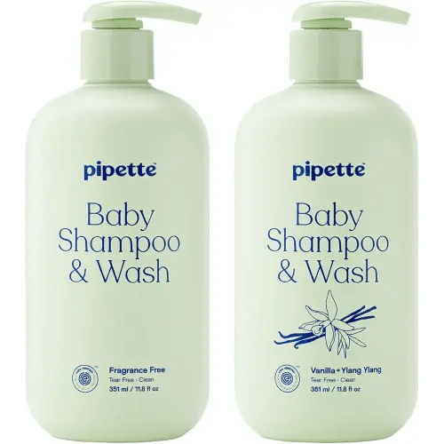 Pipette Baby Shampoo + Wash Discovery Duo, Pack of 2, Includes Fragrance Free and Vanilla + Ylang Ylang Scents, Gentle Tear-Free Newborn Baby Bath Essentials, Non-Toxic and Hypoallergenic