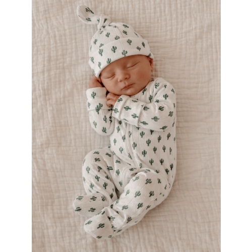 Cactus / Organic Pointelle 2-Way Zip Footie – SpearmintLOVE