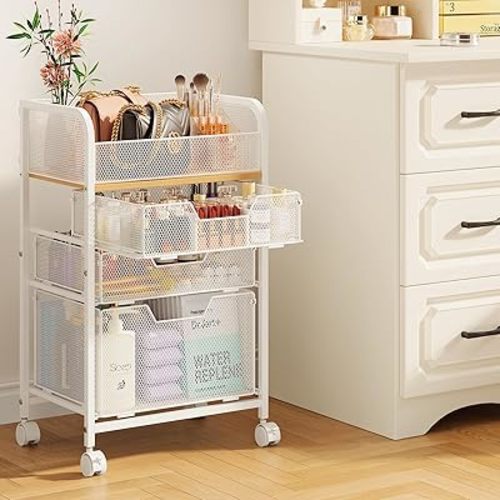 Rolling Cart Organizer with 3 Drawers