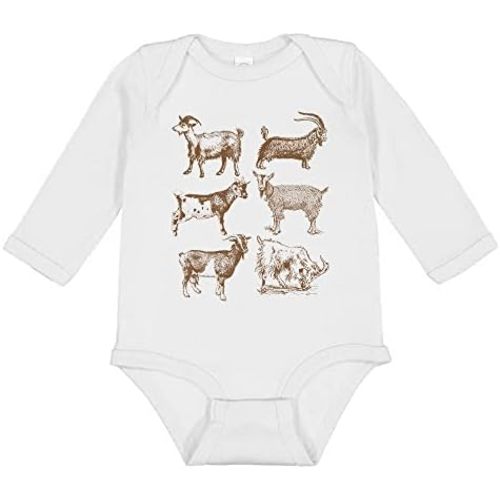 TATY Kids Goat Illustration Chart Long Sleeve Baby Infant Bodysuit