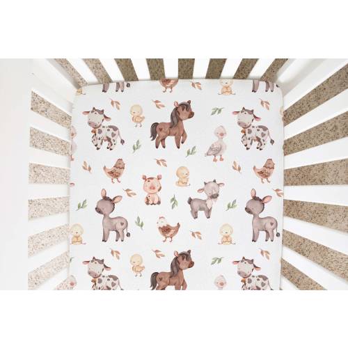 Farm Nursery Bedding, Farm Animals Crib Bedding, Farm Mini Crib Sheet, Farm Themed Nursery, Gender Neutral Crib Sheet, Farm Baby Gifts - Lof