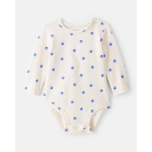 Baby Girl Blueberry Print Long-Sleeve Fashion Bodysuit - Ivory - Carter's | Carter's