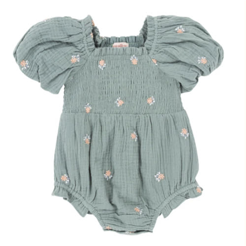 Baby Serendipity Romper in Blue Floral