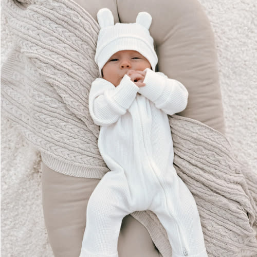 Luna + Luca Bear Waffle Set - White