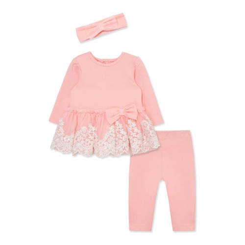 Embroidered Tulle Tunic, Leggings & Headband Set, 6M