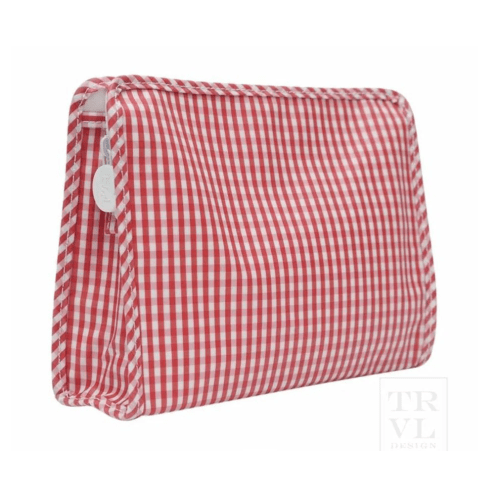 TRVL Roadie Medium Zip Pouch - Gingham Red