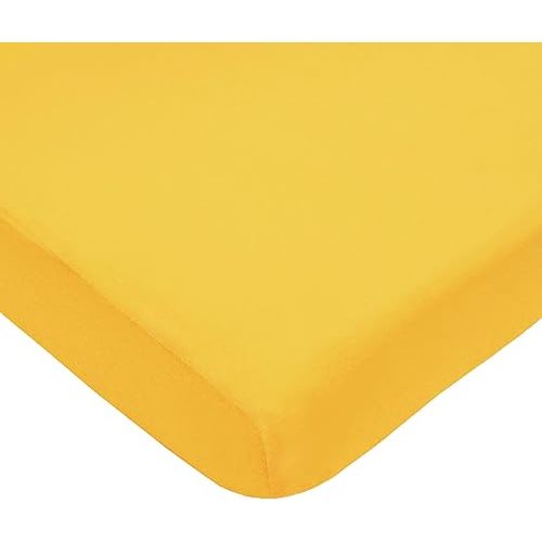 American Baby Company Fitted Crib Sheet 28" x 52", Soft Breathable Neutral 100% Cotton Jersey Sheet, Golden Yellow, for Boys and Girls, Fits Crib and Toddler Bed mattresses