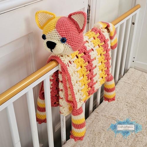 3in1 Calico Cat Folding Baby Blanket Crochet Pattern | Amigurumi Cat Unisex Baby Blanket | Stroller Blanket Cat Toy Throw | Baby Shower Gift