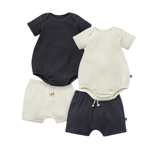 Modern Moments by Gerber Baby Neutral Organic 4-Piece Outfit Set, Sizes 0/3 Months - 24 Months
