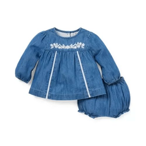 Baby Hudson Wash The Embroidered Chambray Matching Baby Set by Janie and Jack