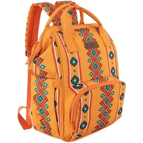 Wrangler Aztec Backpack Organized Daypack Travel Baby Bag with Stroller Strap and Side Bottle Pockets WG2204-9110MST