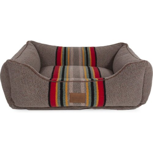 PENDLETON Vintage Camp Kuddler Bolster Dog Bed with Removable Cover, Umber, Medium - Chewy.com