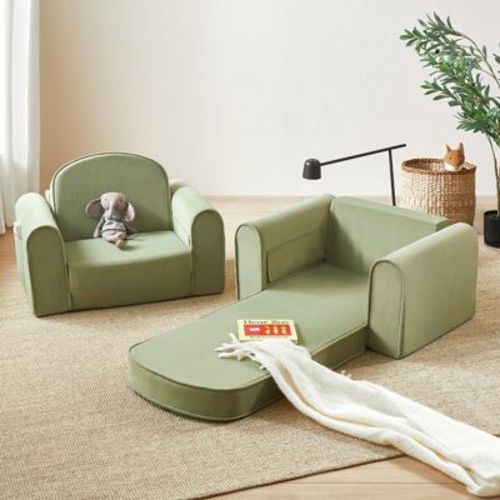 Tiny Land® GentleSnug Kid Chair & Foldable Sofa 2-in-1 - Sage
