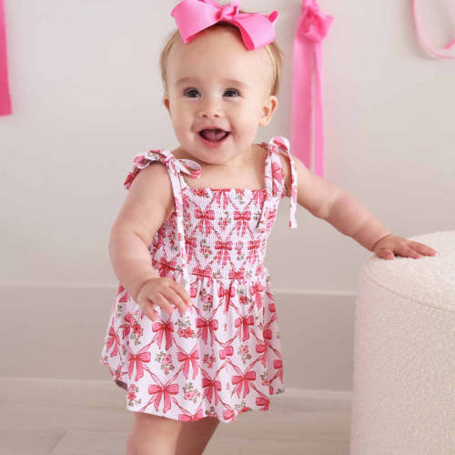 Smocked Twirl Bodysuit | Bow Besties
