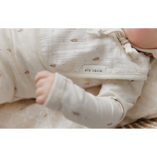 Ely's & Co. Jersey Cotton Floral Grid Collection - Footie + Bonnet