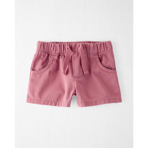 Baby Organic Cotton Drawstring Shorts in Berry - Style,Dark Blush