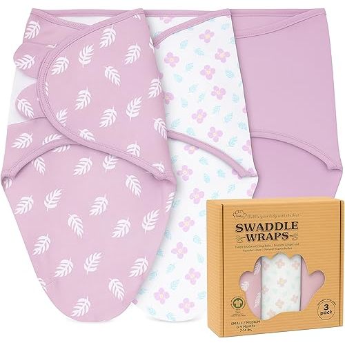 Bublo Baby Swaddles for Newborns – 3-Pack Infant Swaddles 0-3 Months – Adjustable Swaddle Sleep Sack – Soft Organic Cotton Baby Wrap for Safe & Cozy Sleep